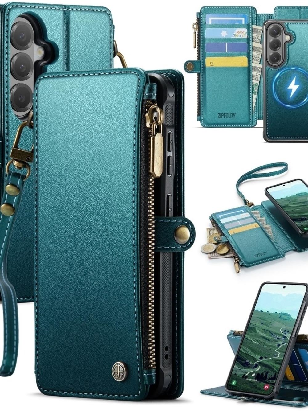 ZipFoldy for Galaxy S24 Plus Wallet Case - Turquoise